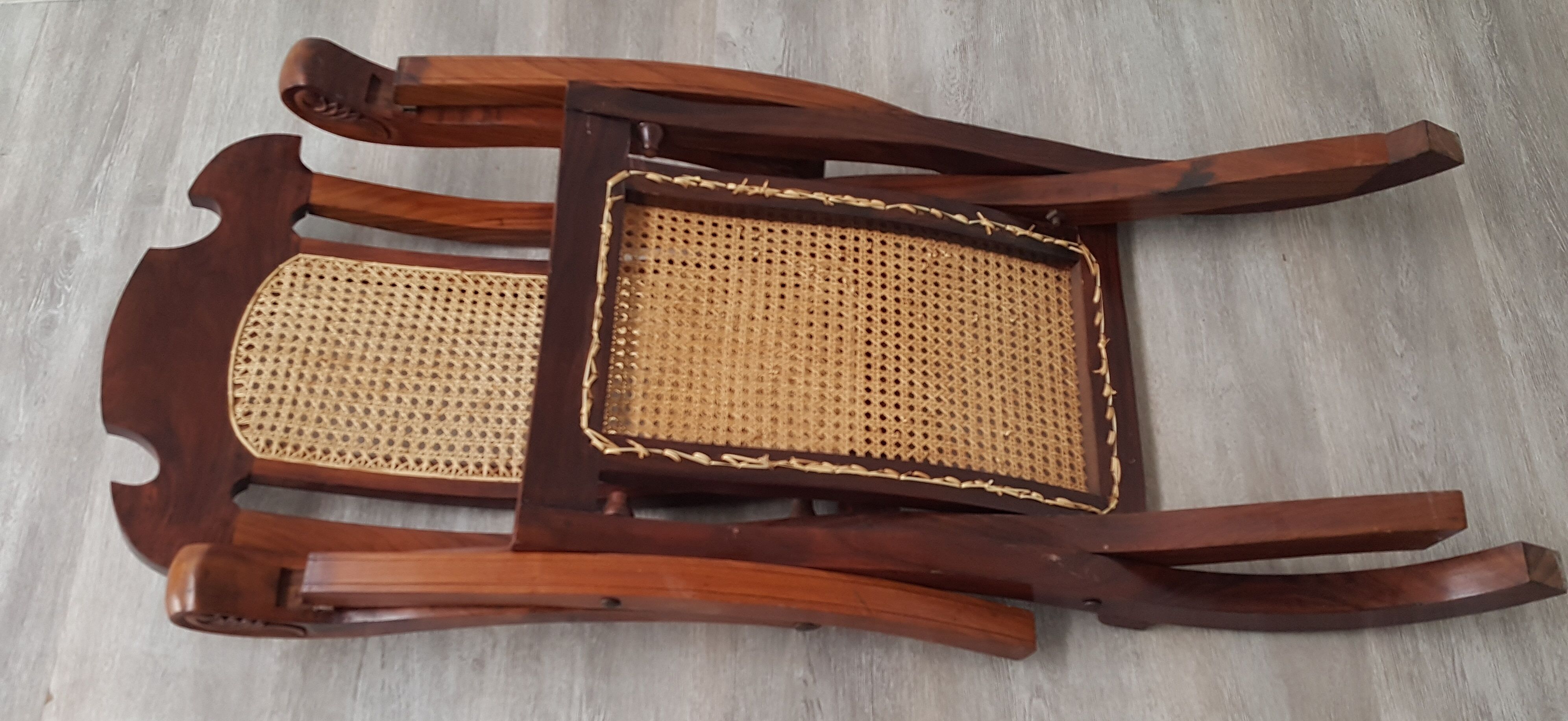 Vintage Viennese weave folding armchair