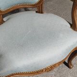 Reupholstered Louis XV convertible armchairs