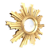 Golden wood “witch’s eye” sun mirror