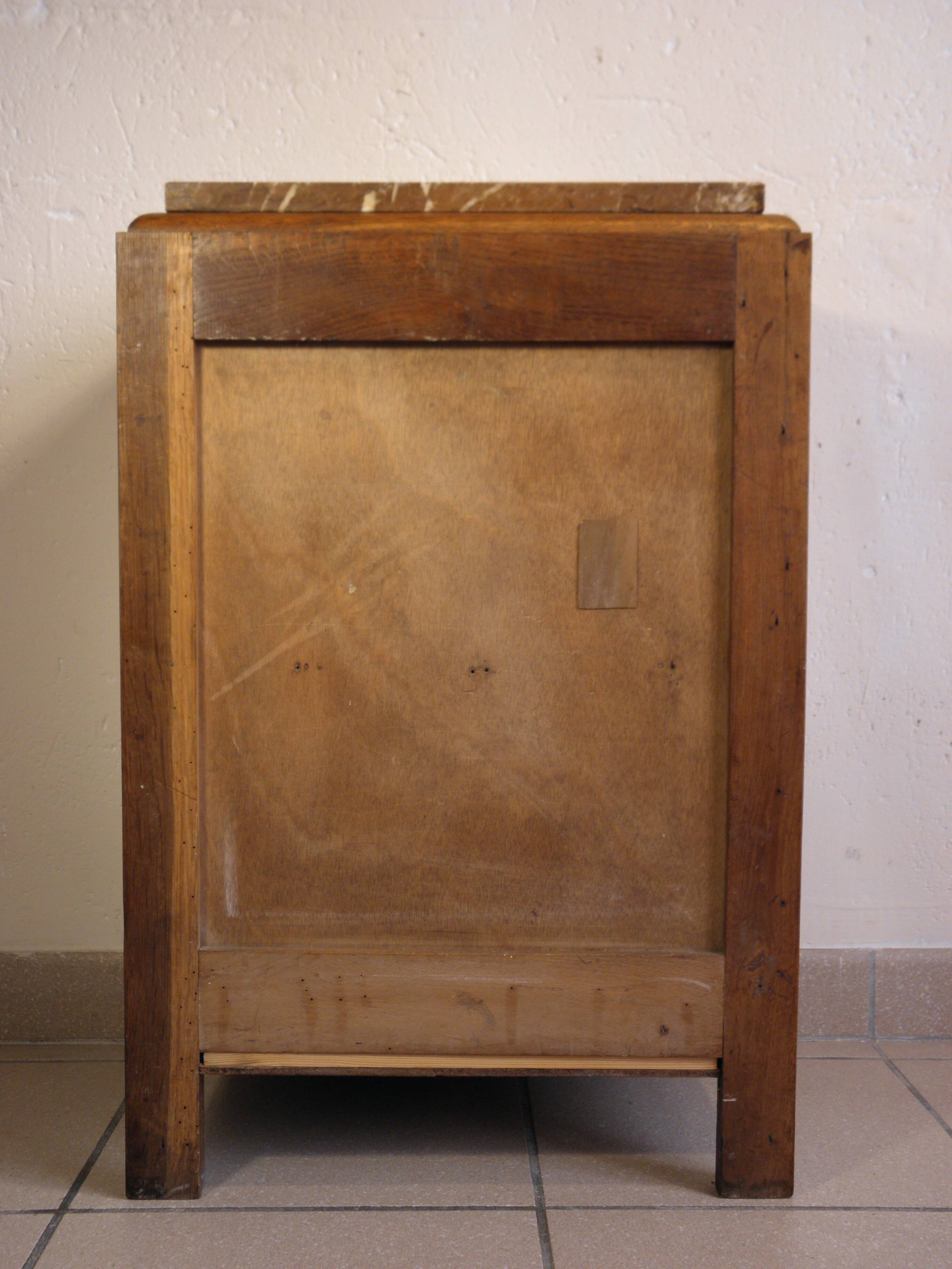 Art Deco bedside table in wood and marble