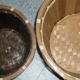 Set of 2 bamboo pot covers