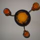 Art Deco Lustre Noverdy France in beaten iron