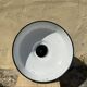 Three industrial suspensions in black and white enamelled sheet metal large format