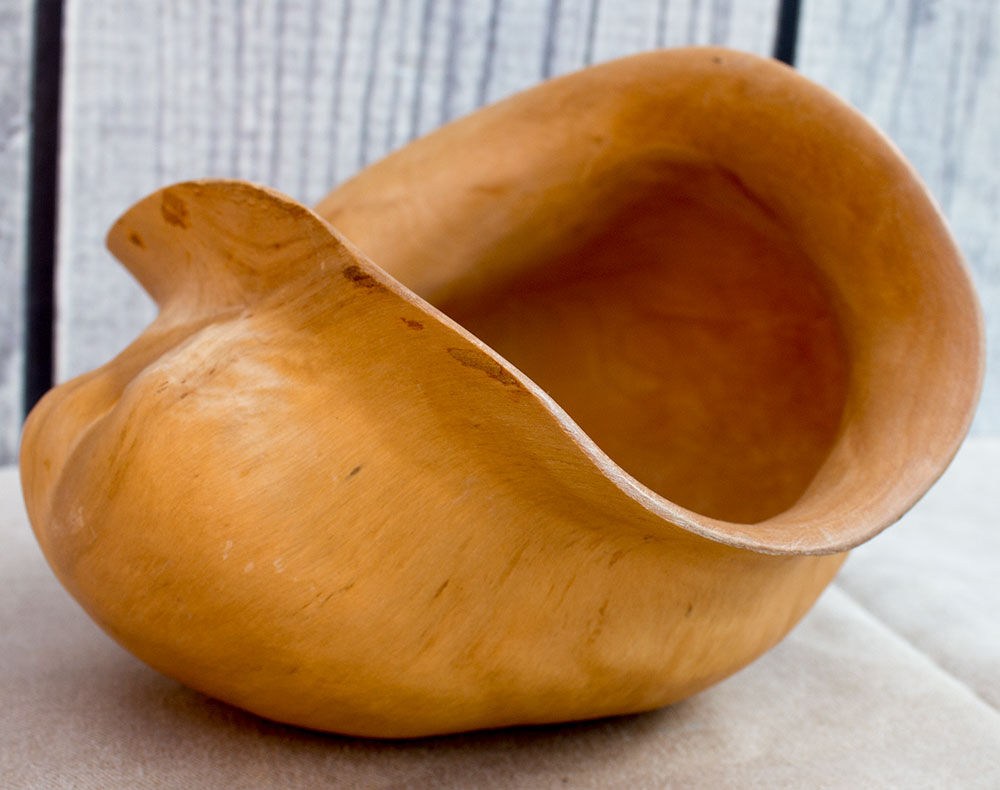Old Swedish bowl made of authentic Sami wood