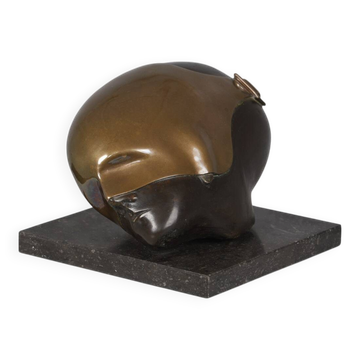 Intriguing bronze sculpture by Jos van Vreeswijk, Netherlands, 20th century