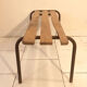 Old bench wooden slats and tubular metal base