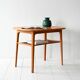 1960s Scandinavian oak coffee table with slatted shelf