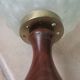 Mid century wooden and bubble glass table lamp 1970s