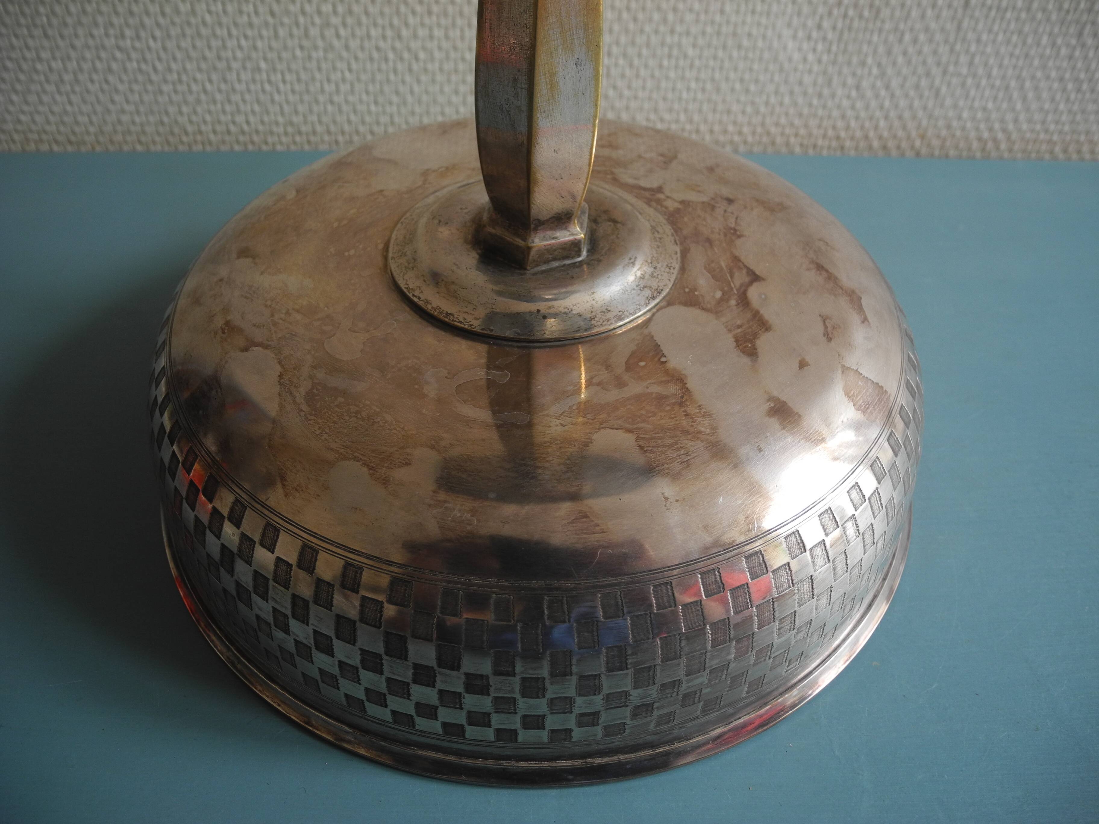vintage centre table cup silver-plated art deco French silver metal cup