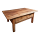 18th-century cherry wood coffee table with two drawers.