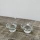 Pair of vintage glass heart candle holders