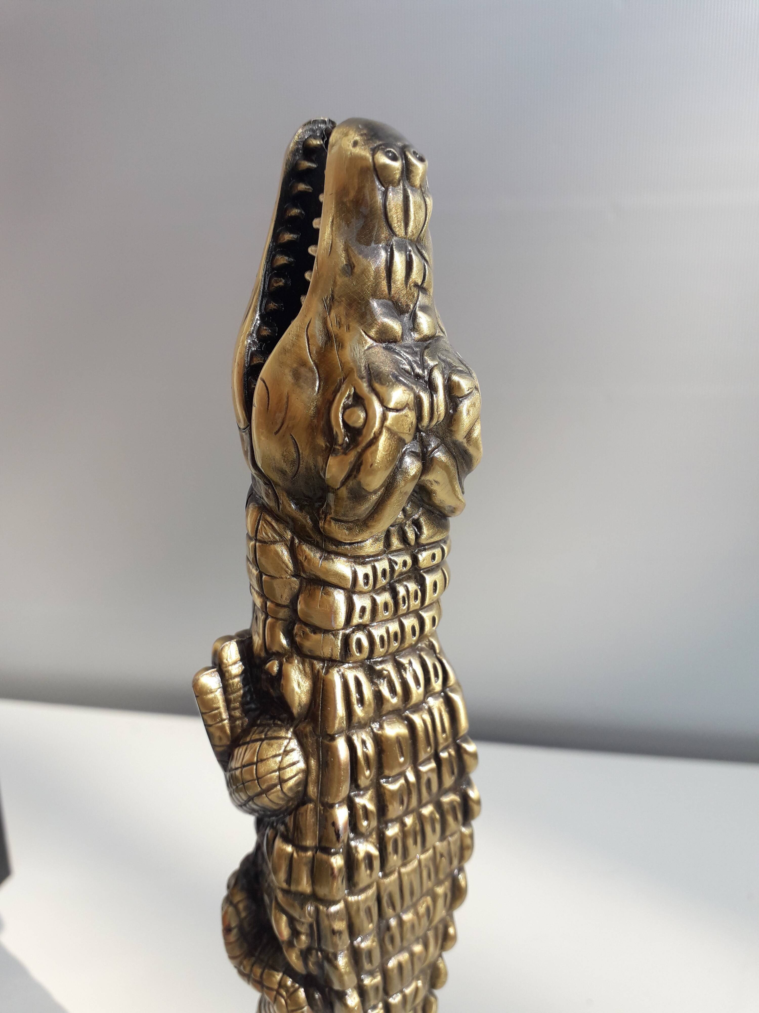 Doctor's reflex hammer Bayer brass crocodile 1960