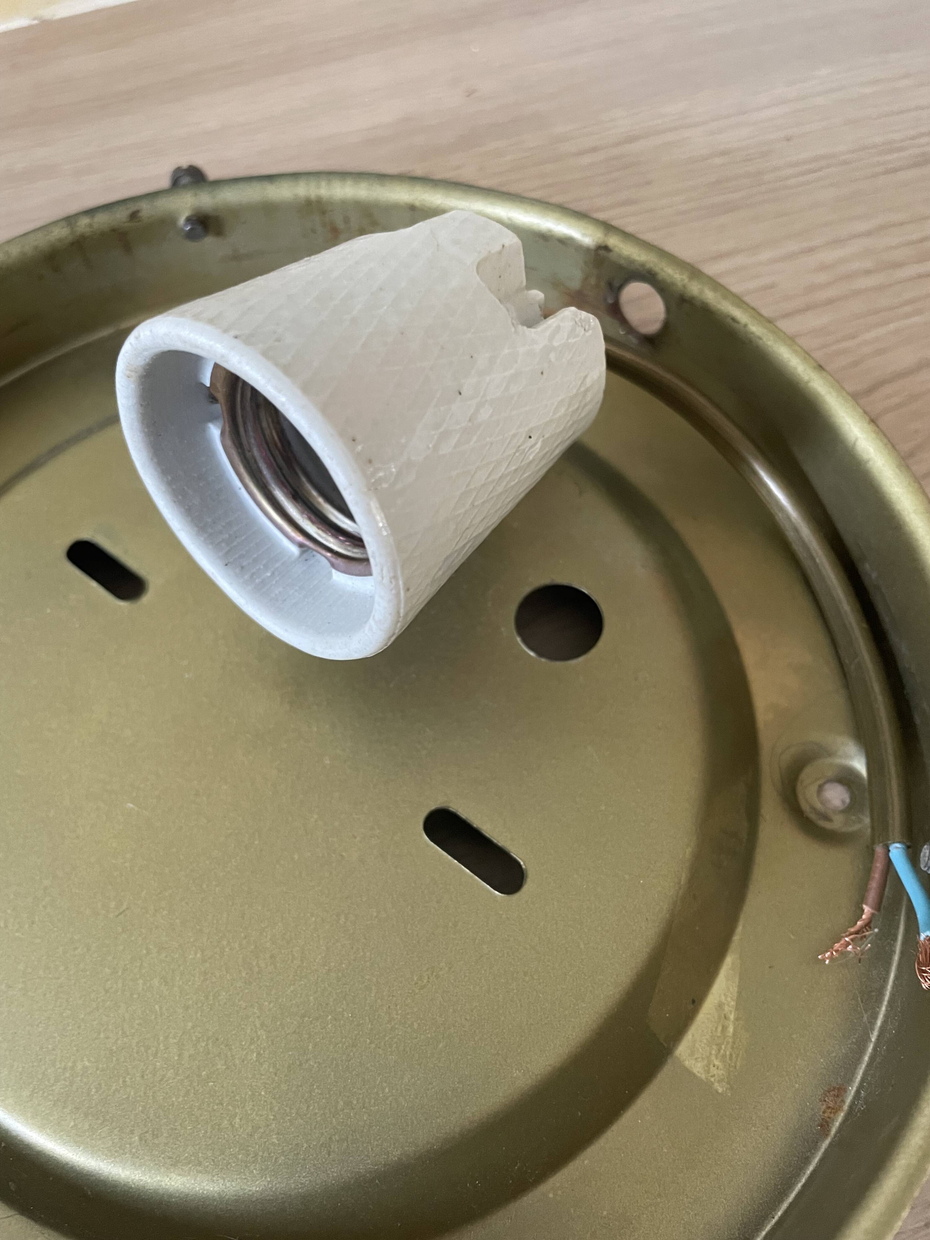 Vintage Amber Glass Wall/Ceiling Light