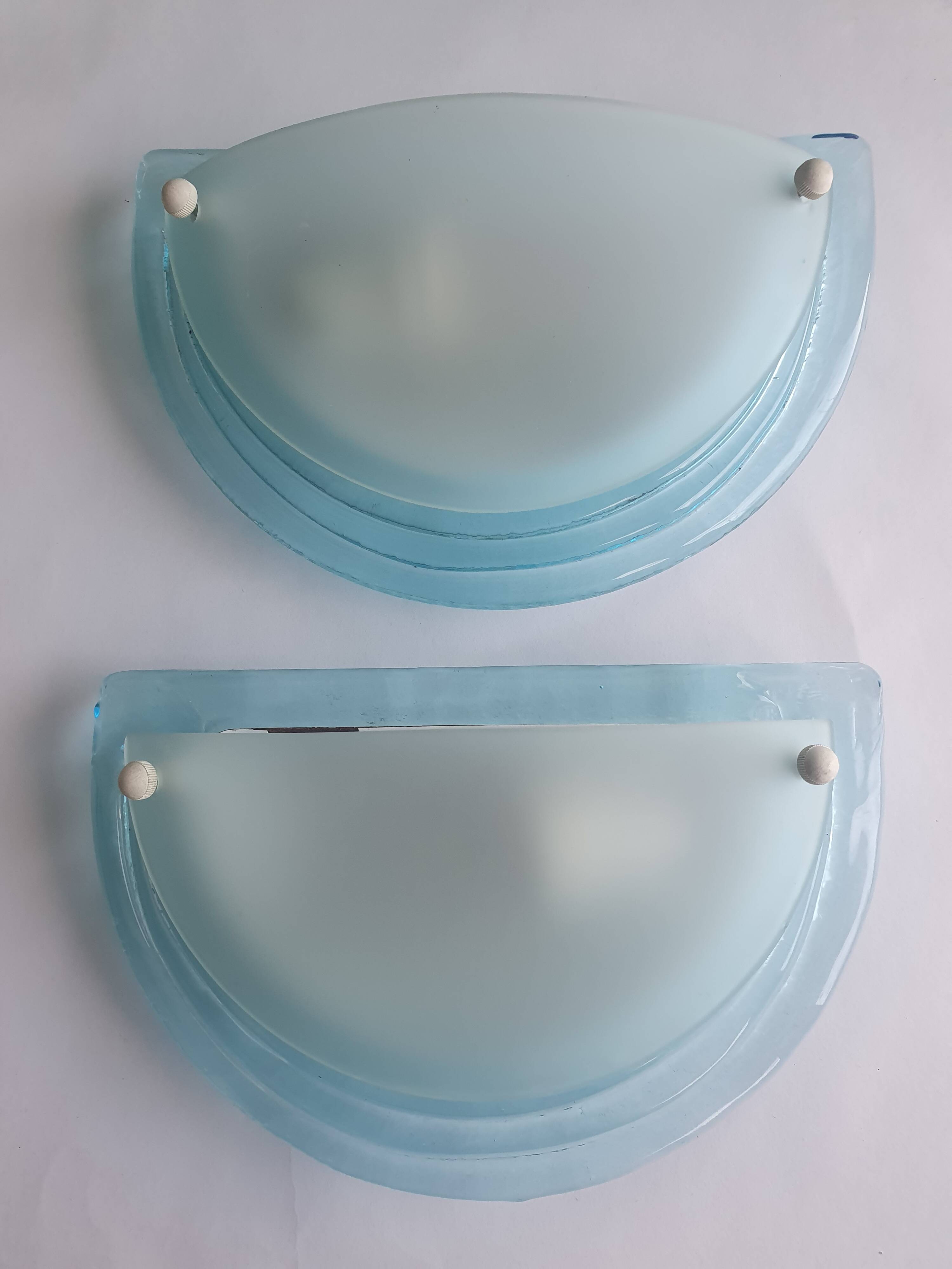 Pair of vintage half-moon wall sconces