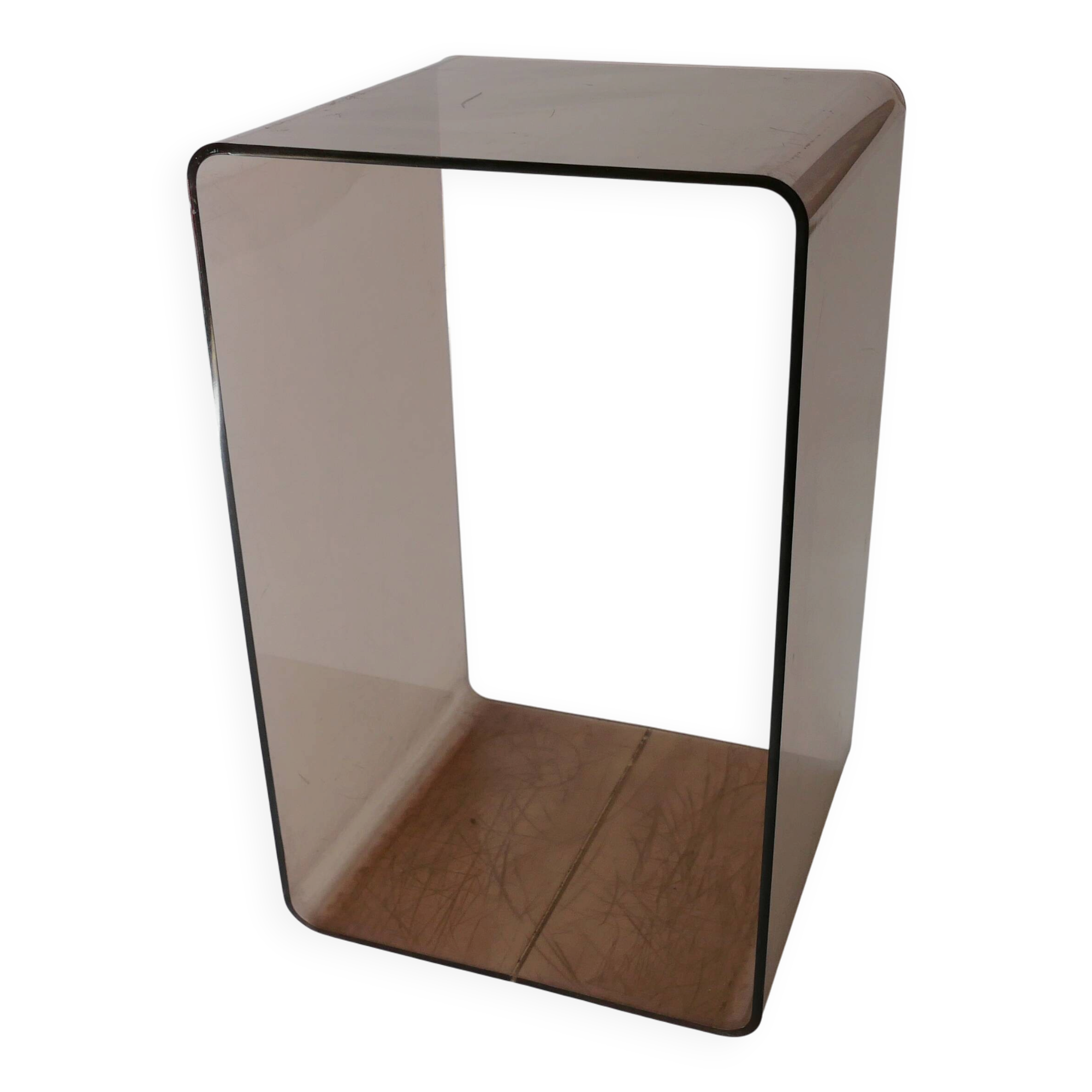 Vintage side table plexiglass 1970s design by Michel Dumas