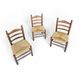 3 x Antique provincial ladderback child's chair / rush seat / 1930s