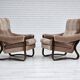 1970s, pair of Danish lounge chairs, original very good condition, corduroy.