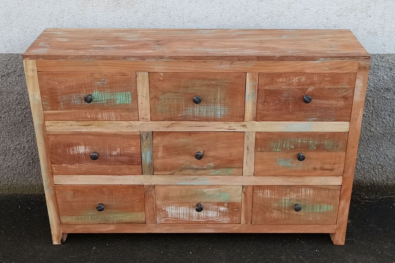 Old wooden chest of drawers 9 drawers
