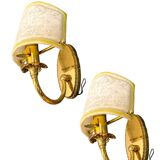 Murano Glass and Brass Sconces, 1980s, Set of 2