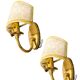 Murano Glass and Brass Sconces, 1980s, Set of 2