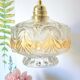 Vintage amber cut glass suspension – retro bohemian lamp