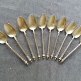 Series of 10 teaspoons in sterling silver vermilled in russian style