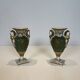 Pair of Empire Style Porcelain Vases, Decorated with Swans and Bundles