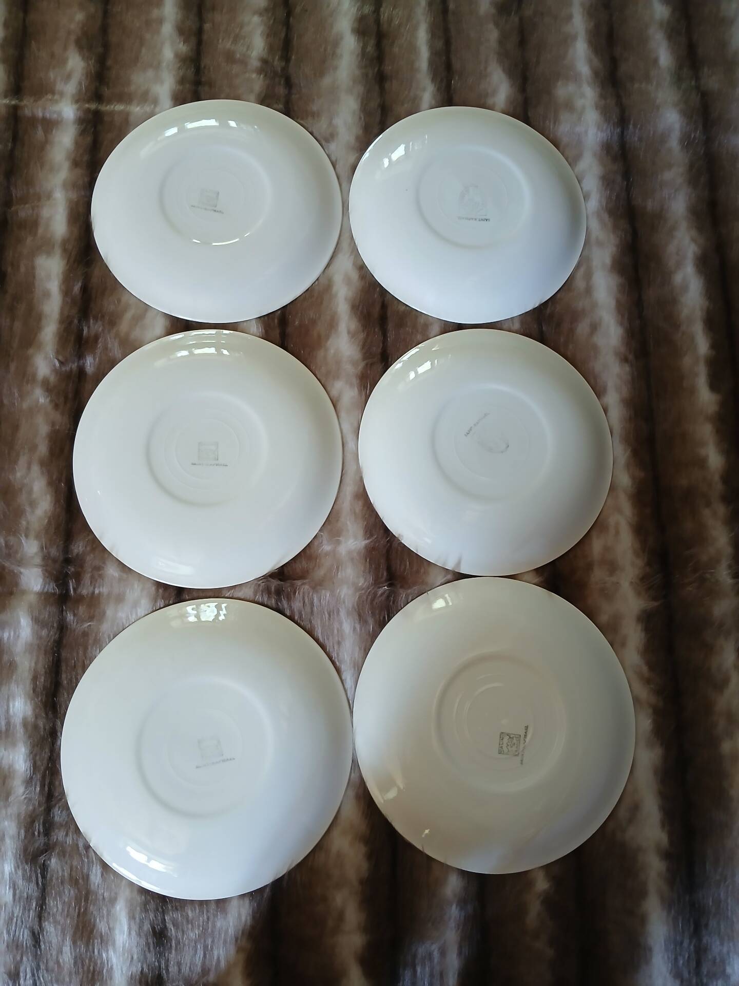 6 assiettes plates anciennes Salins 