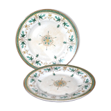 Set of 2 ART NOUVEAU flat plates in Sarreguemines Maple earthenware 1900