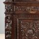 Antique neo-baroque display cabinet carved in walnut, Italy, 19th century