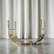 Sculptural brass magazine rack or basket from the 1970s.