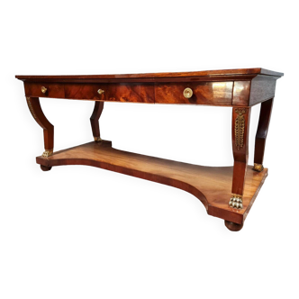 Empire center flat desk in mahogany circa 1850