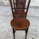 Set of 7 old Baumann bistro chairs in curved wood with round seat