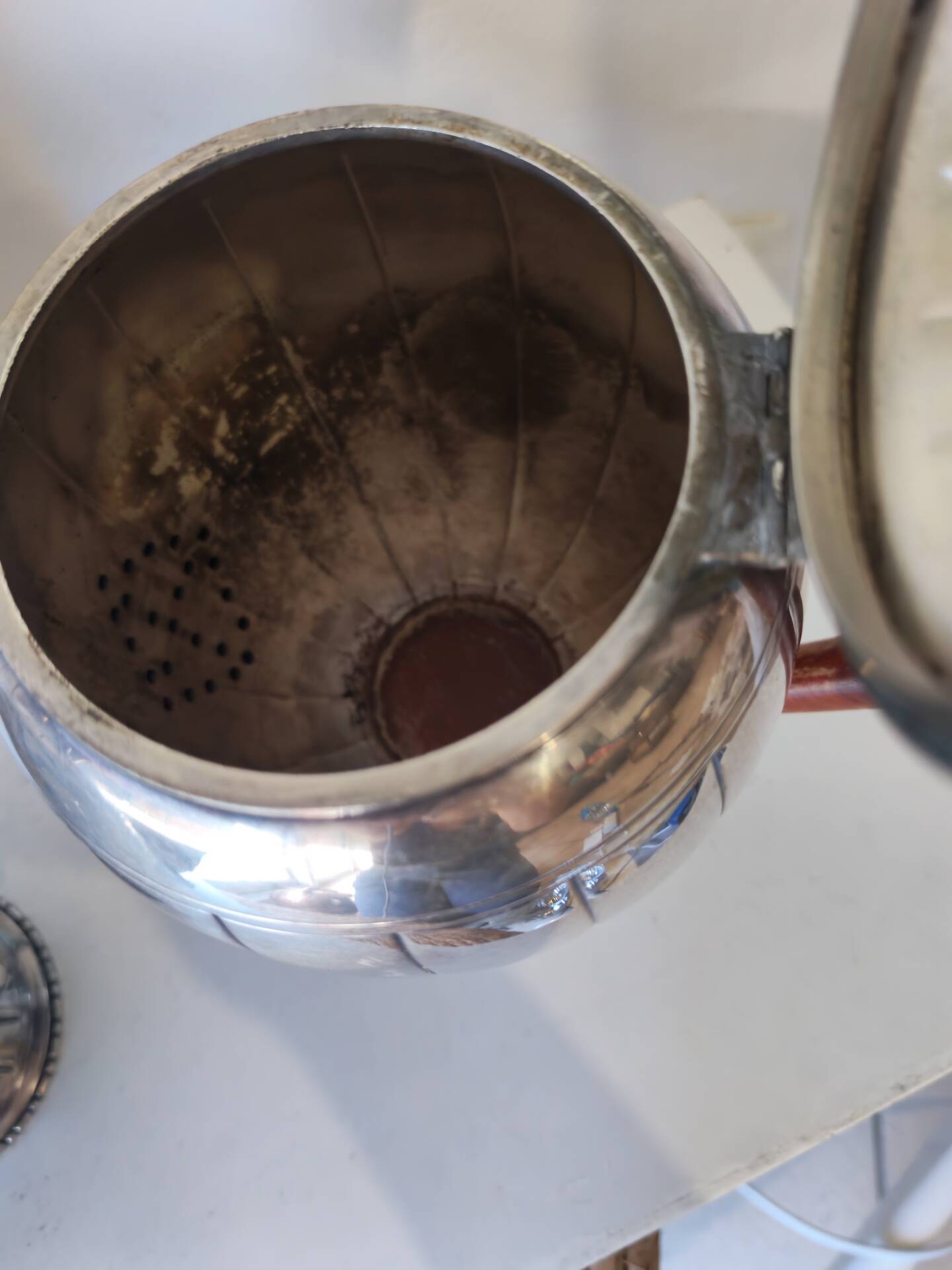 Tea and coffee service in silver-plated metal and wood from the 1930s Art Deco - Wine