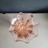 Vintage pink moulded glass tulip vase