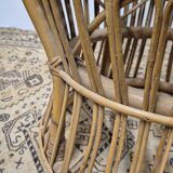 Fauteuil en Rotin Bambou vintage 1950s design -H85cm