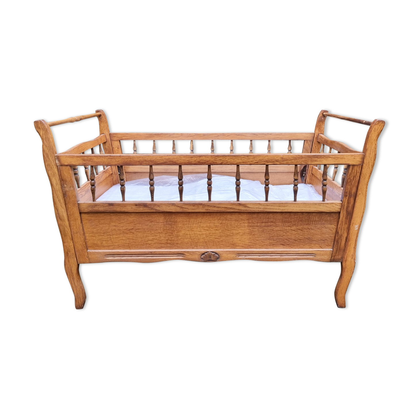 Wooden cot, vintage, 50s