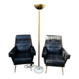 Pair of vintage leather armchairs