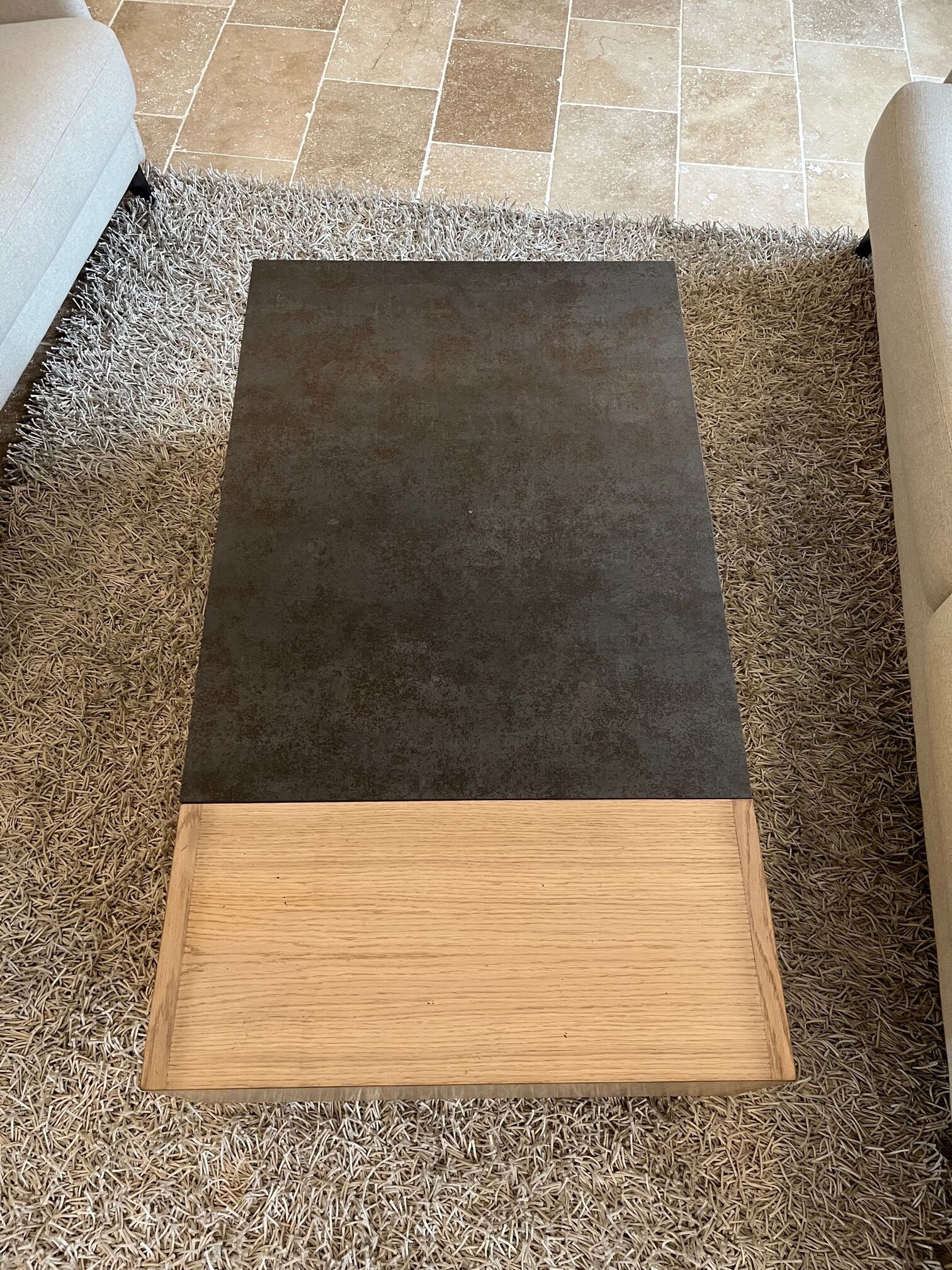 Dinette coffee table with ceramic liftable top