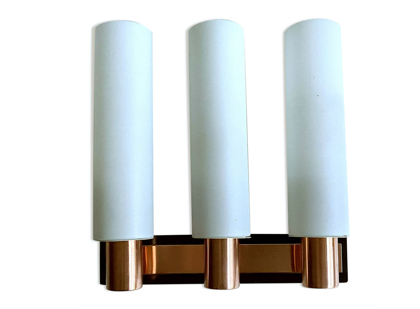 Vintage Scandinavian Triple Plique, 60s, Copper Glass