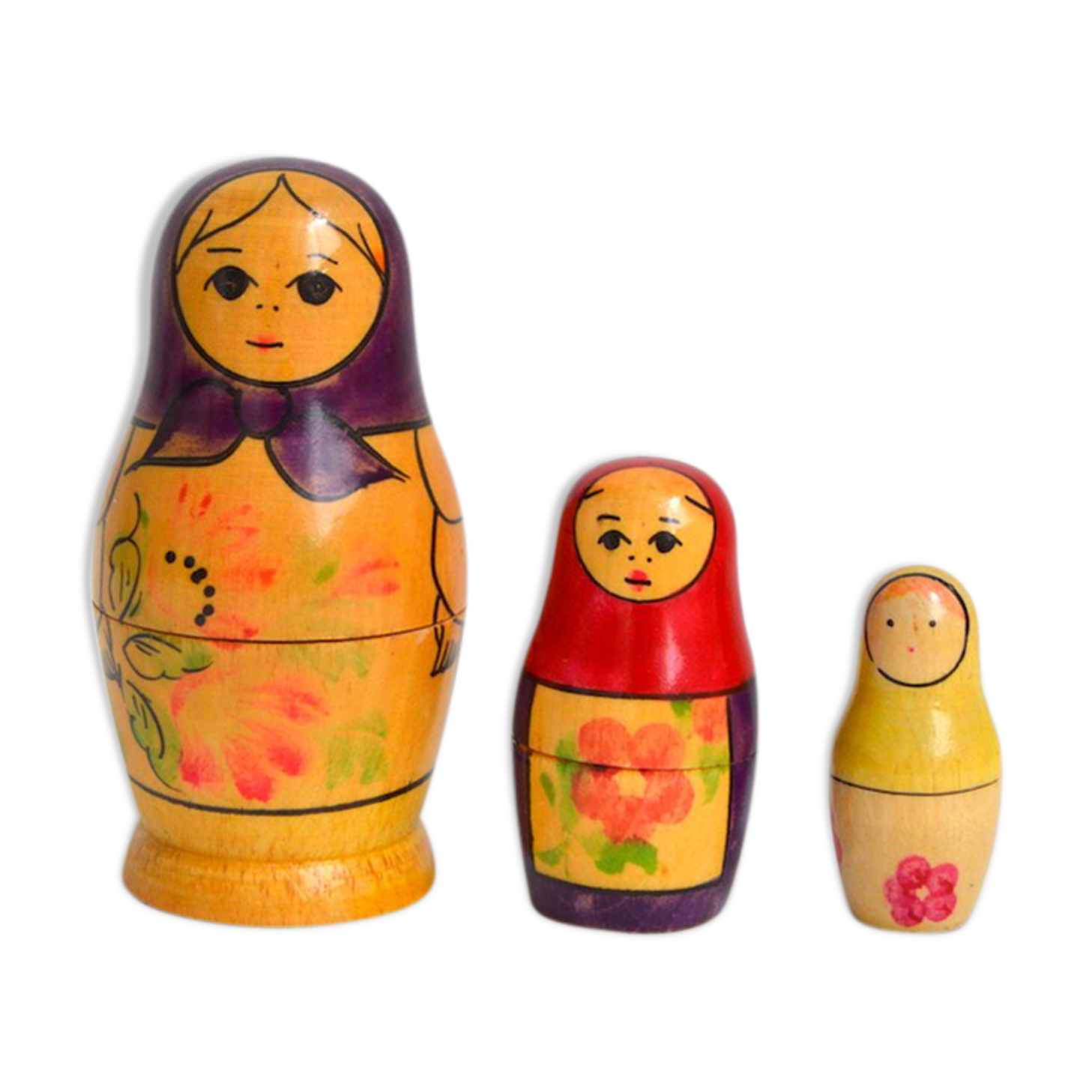 3 vintage matryoshkas