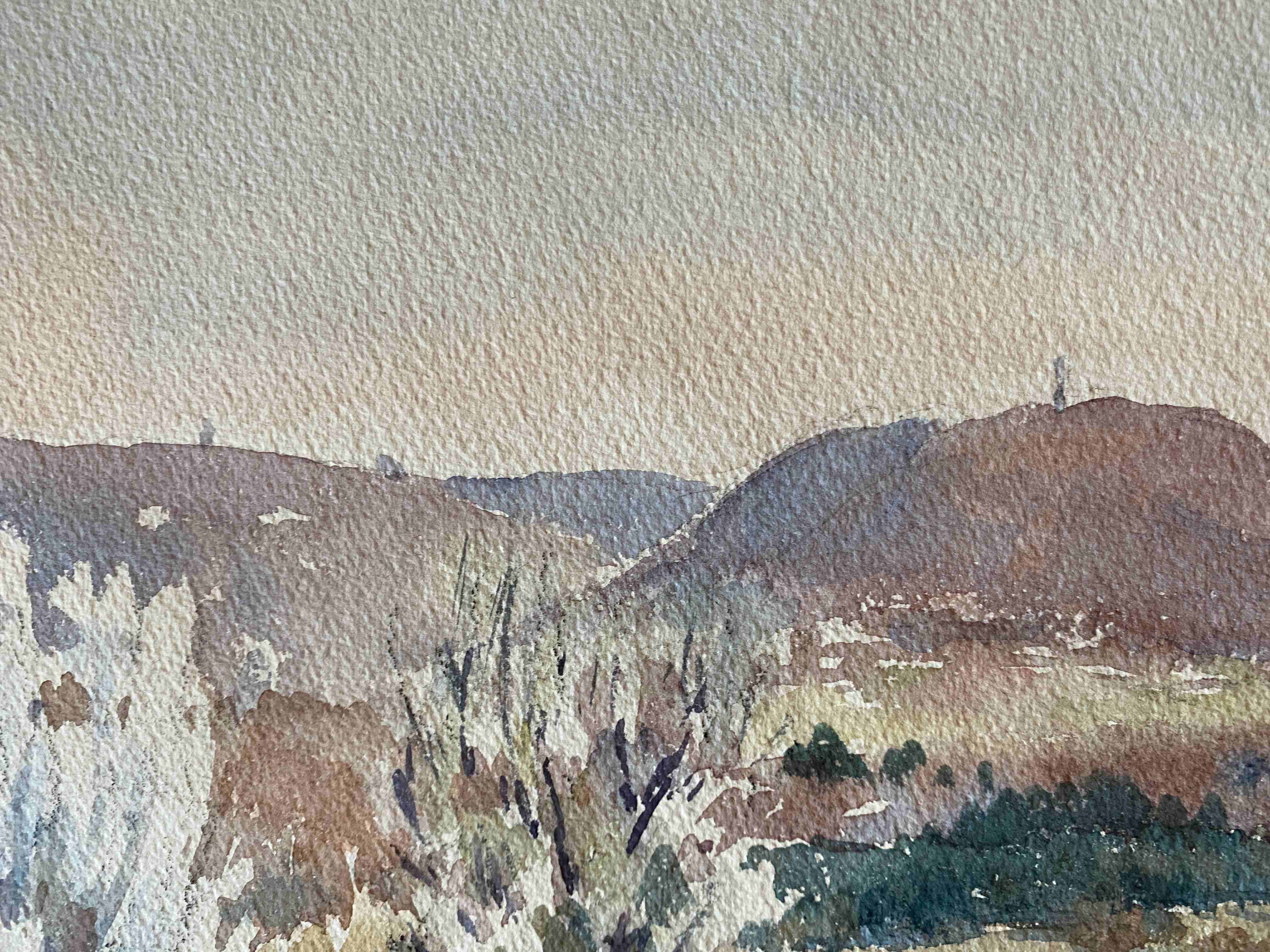 Watercolor painting maurice thevenin (1895-1967) "from santenay" burgundy