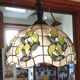 Ancienne suspension vitrail style Art Nouveau