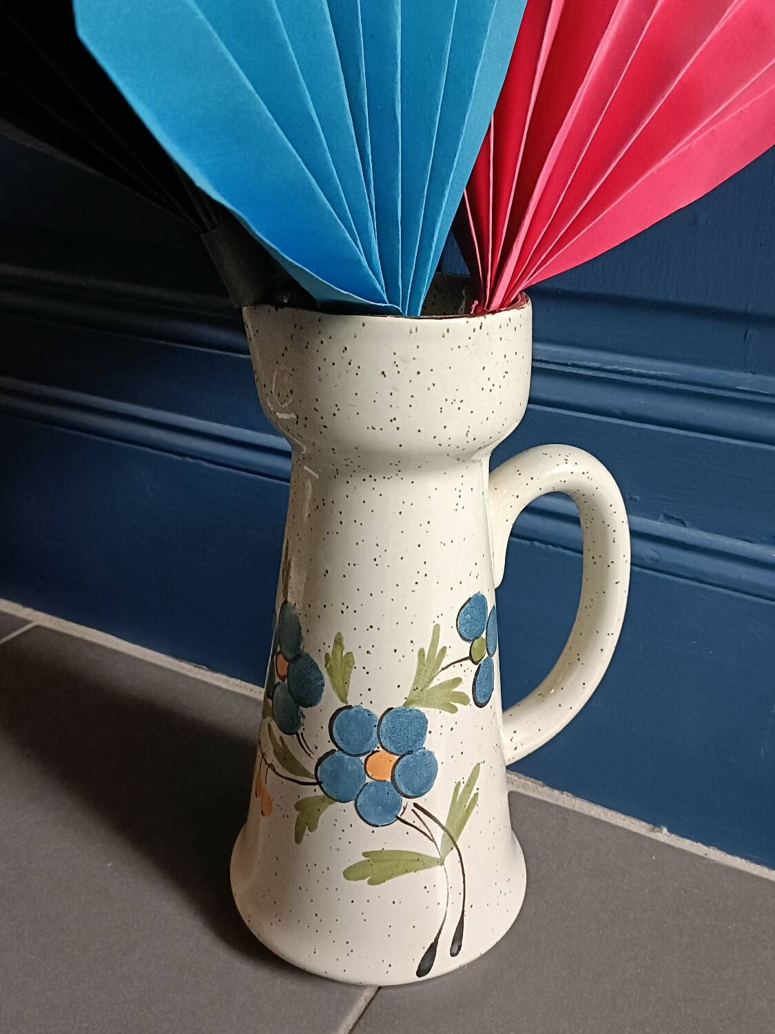 St. Clement blue flower pitcher