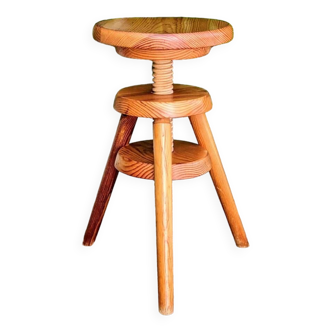 Wooden screw stool, 1970s