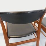 Pair of vintage Scandinavian teak and skai chairs from the 50s and 60s