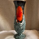 Superb Vintage Vallauris Vase – "Sea Foam" & Lava Decor
