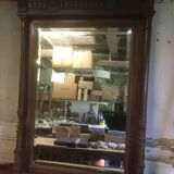 Henri II style beveled mirror in walnut