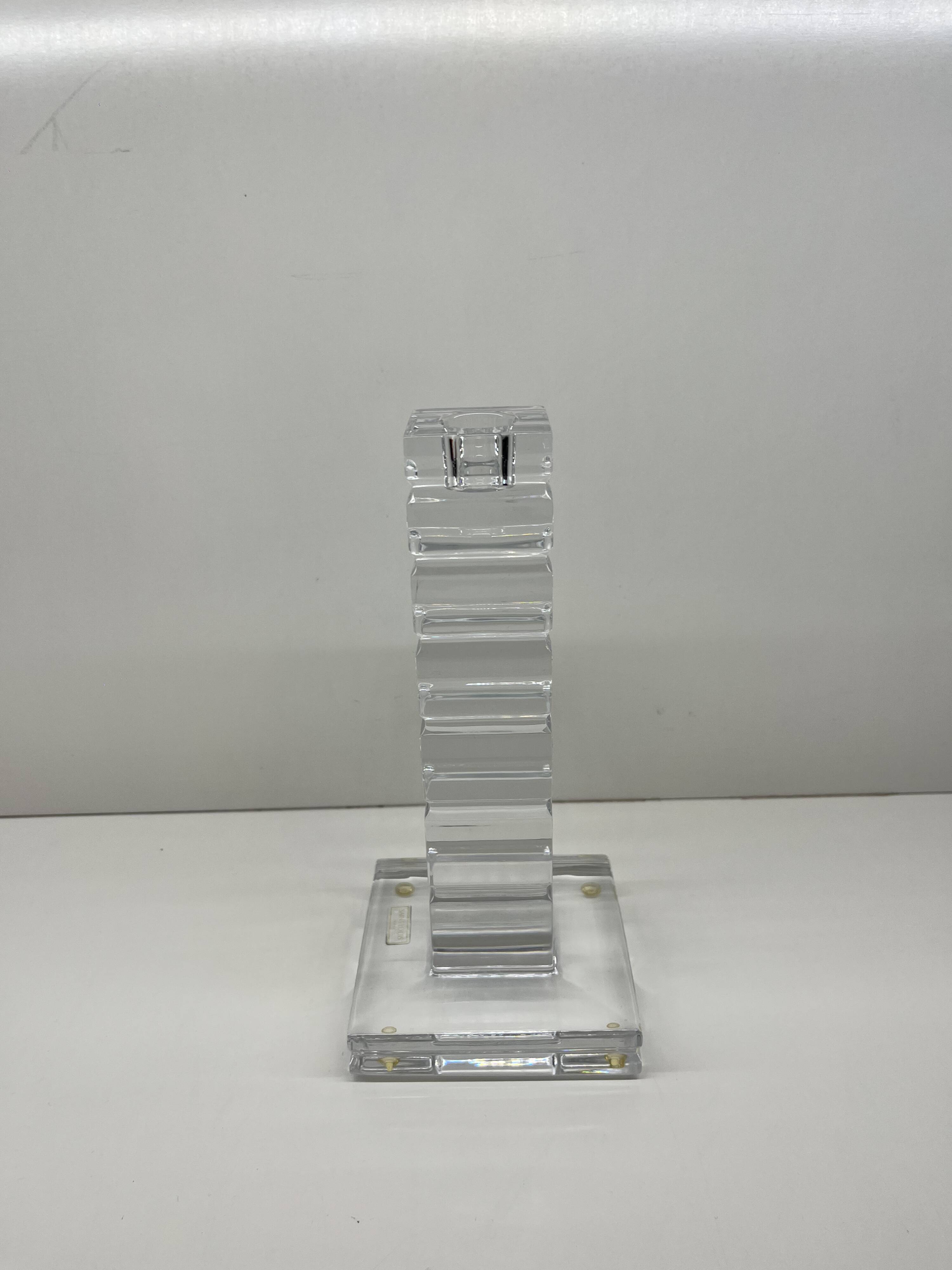 Crystal candlestick Saint-Louis – Design Jean Sala – Art Deco style –