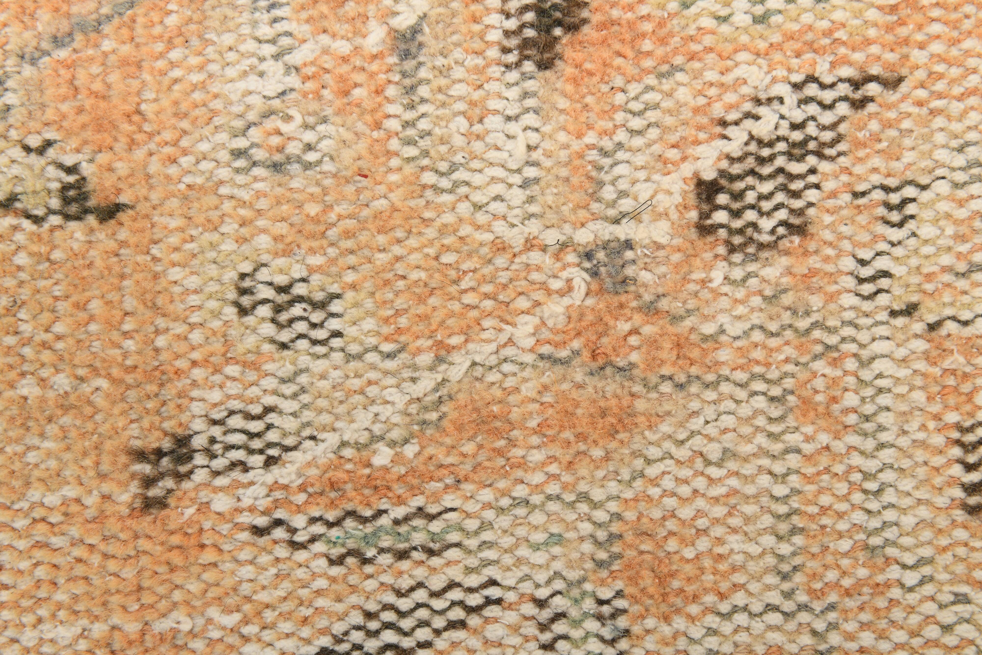 6x9 Peach Orange & Cream Geometric Vintage Rug, 179x288Cm